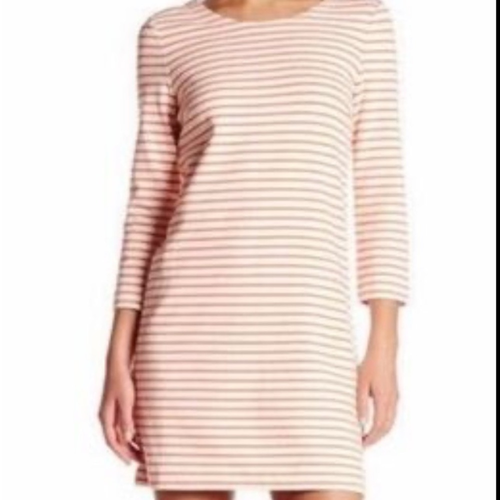 J. Crew Orange and White Striped Dress